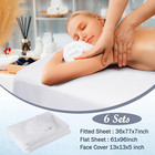 6 Sets Microfiber Massage Table Sheets Set  Massage Sheet Set With Storage Pocke