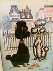 Mid-century Margery D arcy Pair Of Poodles Wall Hanging 11 3 4  X 5 7 8 
