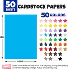 50 Sheets 8 5x11 Colored Cardstock Assorted Colors 180gsm Printer Paper Crafts