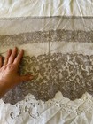Antique French 5 23 Yds Length Wide Brown Cream Scolloped Chantilly Lace