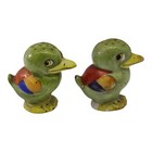 Vintage Tropical Birds Parrots Salt Pepper Shaker Set Japan Small Read   