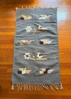Vintage Zapotec Hand Woven Wool Natural Dyes Weaving Fringed Rug 44  By 24 