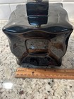 Mid Century Modern Black Ceramic Cube Square Table Lamps - No Shades