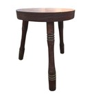 Vintage 3 Legged Wooden Milking Stool Handmade Turned Farmhouse 9  X 11 