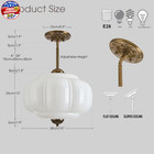 Milk Glass Ceiling Light Fixture  15  Vintage Semi Flush Mount Pendant Light Wit