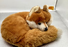 Vintage Steiff Fuzzy Stuffed Plush Laying Down Fox  1540 20  Button Tag T53