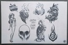 Vintage 1996 Alliance Of Professional Tattooist  10 Sheets Tattoo Flash Set 