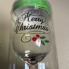 7  Merry Christmas Wine Glass   11 5 Oz Glass   New With Tags 