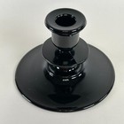 Le Emith Black Amethyst Depression Glass Candlestick Vintage 1930s