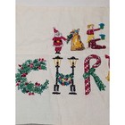 Vintage Bucilla Merry Christmas Embroidery Needlecraft Finished Piece 1970s