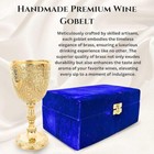 Vintage Handicraft Premium Engraved Gold Plated Solid Brass Wine Goblets With Bo