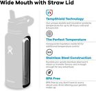 40oz Black Hydro Flask Water Bottle Stainless Steel Wide Mouth With Straw Lid
