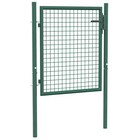 Vidaxl Green Steel Garden Fence Gate Lockable Adjustable Width Outdoor 394x295