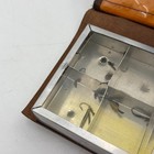 Vtg Fly Fishing Wallet Brown Leather W  Flies Vintage 80 s Segmented Box