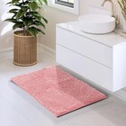 Hearth   Harbor Chenille Bath Mat Rug 17x24  Pink Non-slip Washable