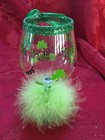 New Flawless Exceptional Irish Crystal Wine Glass St Patricks Christmas Ornament