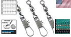 50 Pack Fishing Swivels Snap Connectors Stainless Steel Fishing Tackle 150pcs