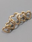 Vintage Open Heart Brooch Pin Bar Retro Five Hearts