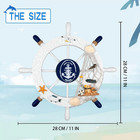 2 Pack 11  Nautical Beach Wooden Ship Wheel And 11  Wooden Anchor With Rope Naut