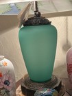 Fenton Reverse   Obverse Painted Lamp Rare Connoisseur Collection Trysting Place