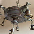 Antique Ceiling Light Pan Chandelier Light Fixture With Six Brass 2 1 4 Fitters