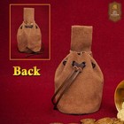 Medieval Belt Bag Renaissance Costume Accessory Suede Leather Pouch Brown