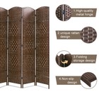 4 Panel Room Divider  Folding Privacy Divider 6 Ft Indoor Wall Divider  Brown