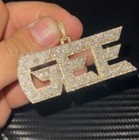 Any Letter Men s 4ct Genuine D vvs Moissanite Customized Name Pendant 925 Silver