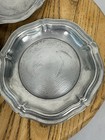 Vintage Pewter Coasters Small Plates Set Of 3 Scalloped Edge 5 25    Victorian