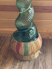 Rare Vintage Glass 33  Chianti Tall Italian Wine Bottle Spiral Design