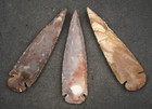3 Slightly Bent 5 2  Flint Arrowhead Spear Project Point Knife Blade Bb729