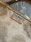 Vintage L l  Bean Canvas Firewood Log Holder Carrier Leather Handle   Worn Cond 