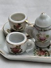 Vintage Miniature Tea Set Dollhouse Made By Pico In Occupied Japan Floral