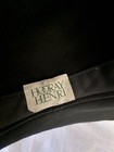 Vtg Hooray Henri Black Wool Hat beige Flowers Lace Victorian Derby Church Glam
