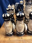 Vintage Russian Wooden Chess Set Hinged Box Hand Carved painted     Y3