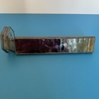 Vtg 8    Triangular Stained Leaded Glass Kaleidoscope Double Wheel Flower Petals