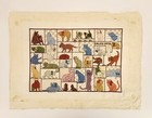 Vtg Calico Cats Needlepoint Needlework Farmhouse Sampler Cross Stitch Completed