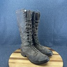 Military Wwii Era Knee Height Lace Up Boots With Hobnail Soles   Heels Sz 7 5