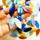 Iridescent Glass Petal Mosaic Tiles - 120 Pcs Craft Supplies  Assorted Colors
