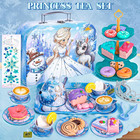 Frozen Tea Party Set For Little Girls  Princess Gift Toy  Kids Pretend Play Tin 