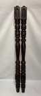 Antique Pair Of Carved   Turned Wood Spindle Table Legs Balusters 28 5  Varnish