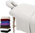 Extra Thick 3 Piece Set Massage Table Sheets Set - 100  Natural Cotton Flanne   