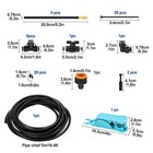 50ft 1 4 Inch Drip Irrigation System Kit Adjustable Brass Nozzle Garden Watering