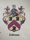 Vintage Anderson Family Crest Coat Of Arms Print John W Ward 13x9