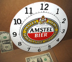 Amstel Bier - Vintage -12  Clock Face Sign -1980 s Old Import Beer Advertisement