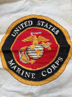 Vintage United States Marine Corps Usmc Emblem Logo Unframed Needlepoint 14 x18 