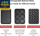 Multifunction Nonstick Baking Maker With 3 Interchangeable Baking Plates For Fri