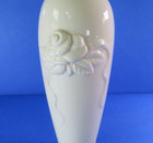 Lenox Vintage Ivory White Rose Porcelain Bud Vase Gold Trim 7 5  Tall
