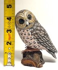 Vintage Hand Carved Hand Painted Wooden Spotted Owl Figurine 4 5 