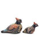 Talavera Mexican Birds Quail Large And Small Pottery Figures Folk Art Read